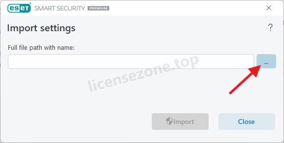 انتخاب فایل تنظیمات