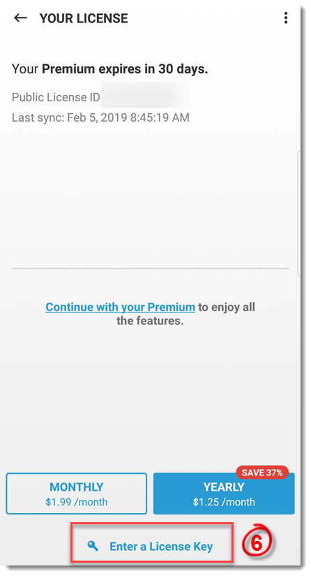 مرحله 5 فعال سازی: انتخاب Enter a License Key
