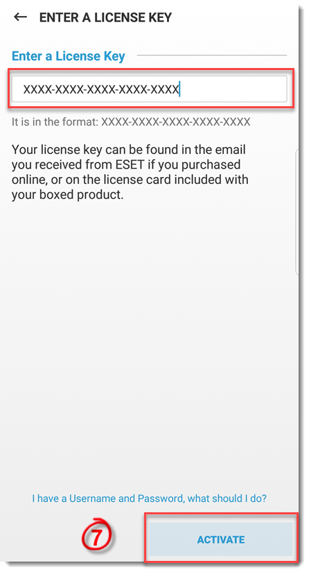 مرحله 6 فعال سازی: وارد کردن کد لایسنس و لمس ACTIVATE