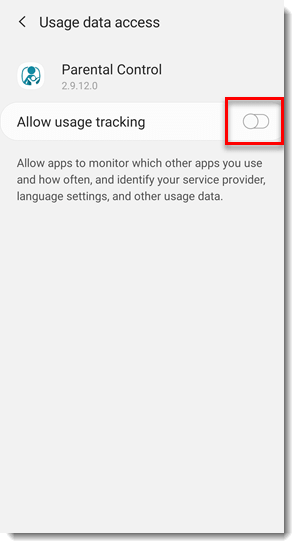 فعال کردن دسترسی Allow usage tracking