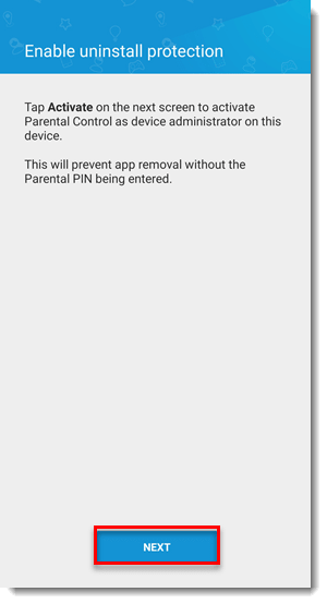 ادامه به مرحله فعال سازی Device Administrator